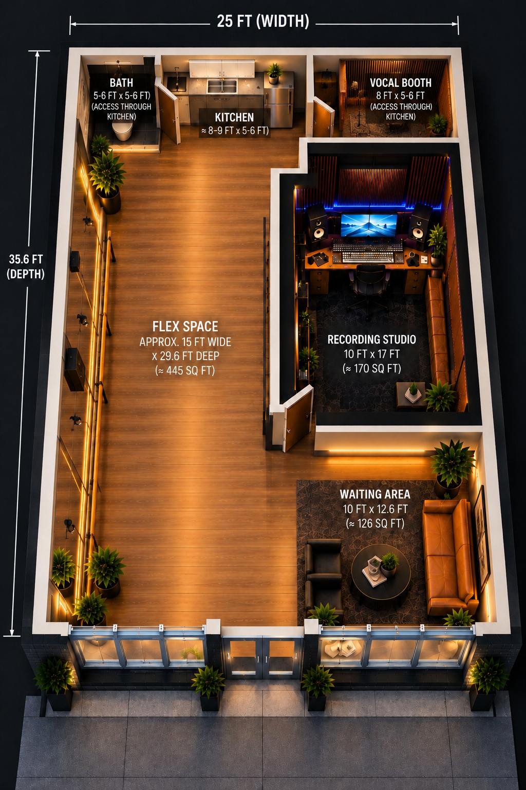 3D floor plan of Hit Headquarters